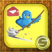 Blue bird character fishing with a fishing rod, cartoon style.